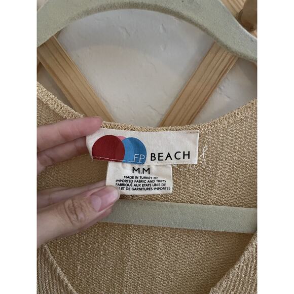 Free People Beach Midi Dress Women's Medium Montauk Sweater Yellow Simi Sheer - Picture 3 of 7